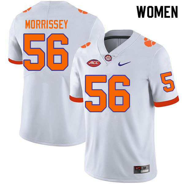 Women #56 Reed Morrissey Clemson Tigers College Football Jerseys Sale-White - Click Image to Close